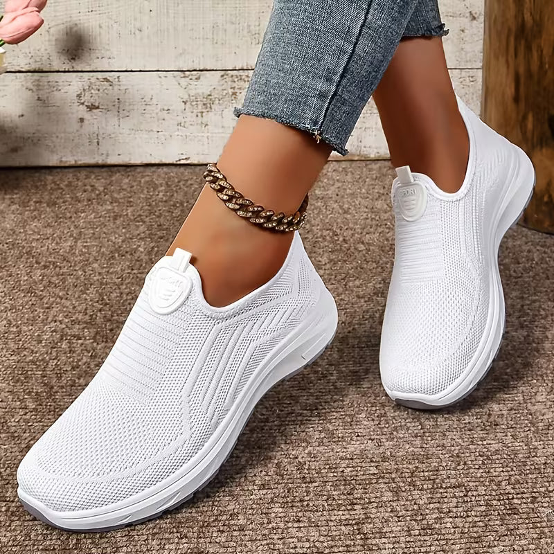 Women's Comfortable Slip-On Sneakers – Breathable Lightweight Mesh Walking Shoes