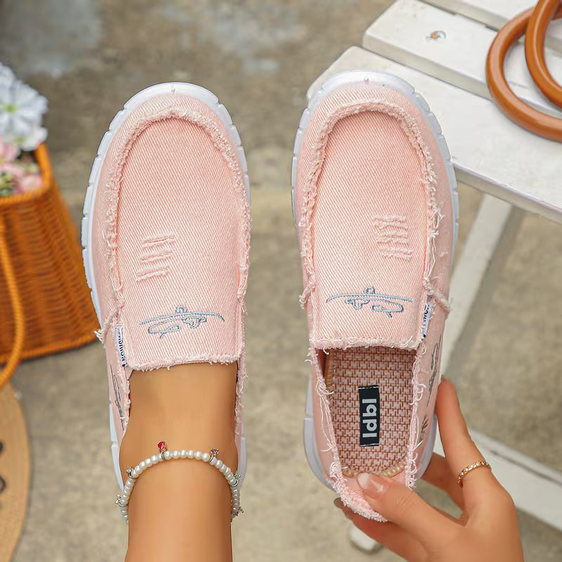 Women's Comfortable Breathable Slip-On Walking Shoes – Lightweight Casual Sneakers
