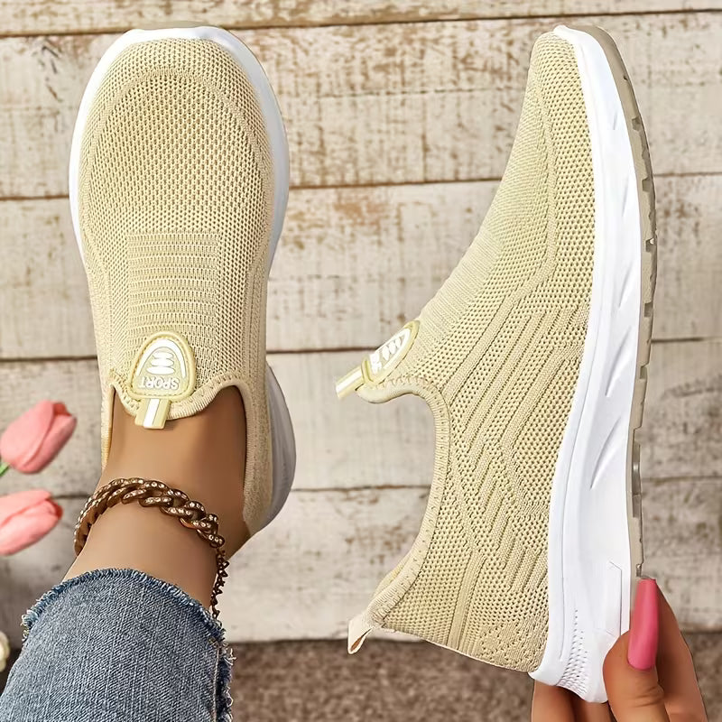 Women's Comfortable Slip-On Sneakers – Breathable Lightweight Mesh Walking Shoes