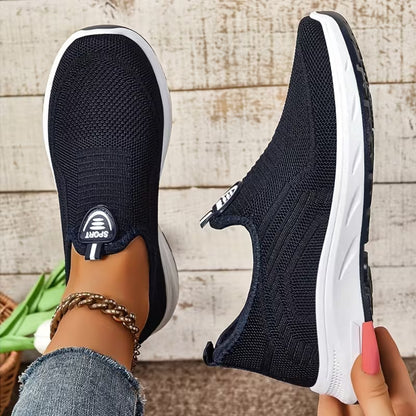 Women's Comfortable Slip-On Sneakers – Breathable Lightweight Mesh Walking Shoes