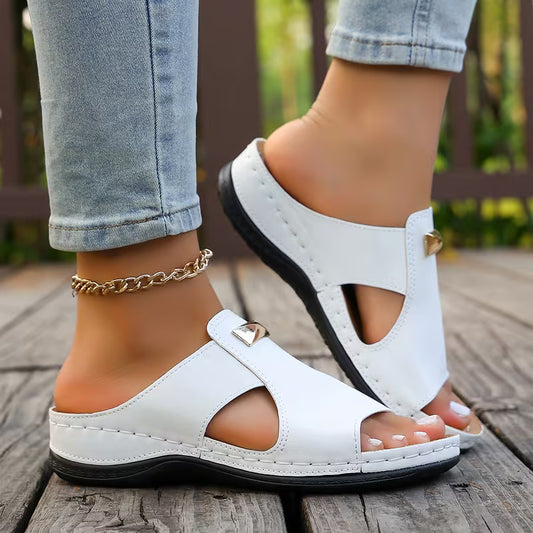 Women's Comfortable Wedge Sandals – Elegant One-Strap Platform Shoes for Summer