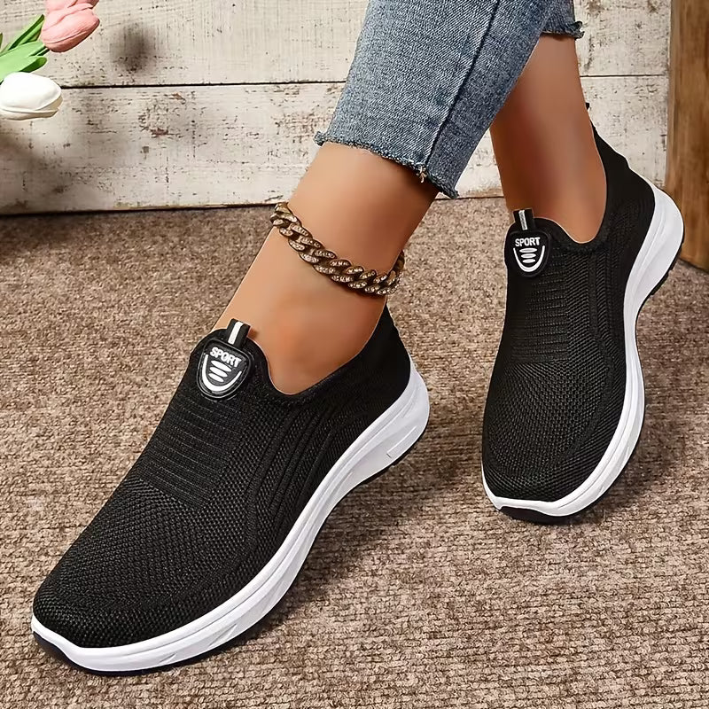 Women's Comfortable Slip-On Sneakers – Breathable Lightweight Mesh Walking Shoes