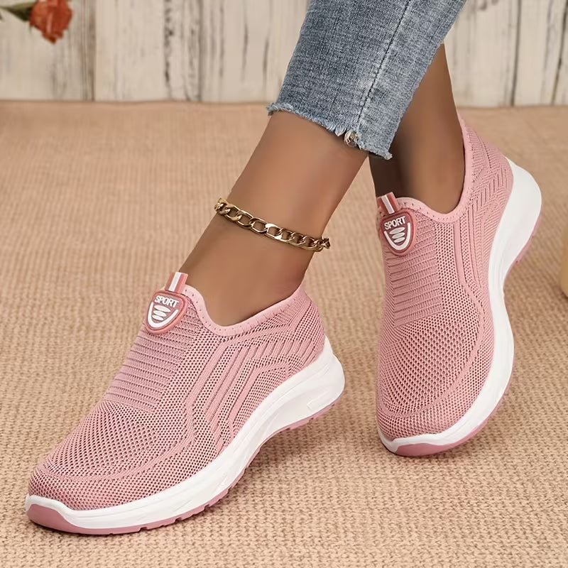 Women's Comfortable Slip-On Sneakers – Breathable Lightweight Mesh Walking Shoes