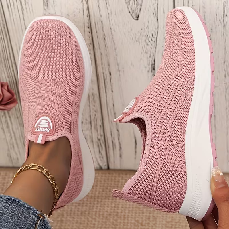 Women's Comfortable Slip-On Sneakers – Breathable Lightweight Mesh Walking Shoes