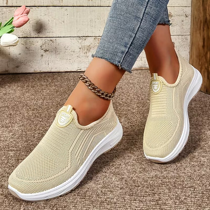 Women's Comfortable Slip-On Sneakers – Breathable Lightweight Mesh Walking Shoes