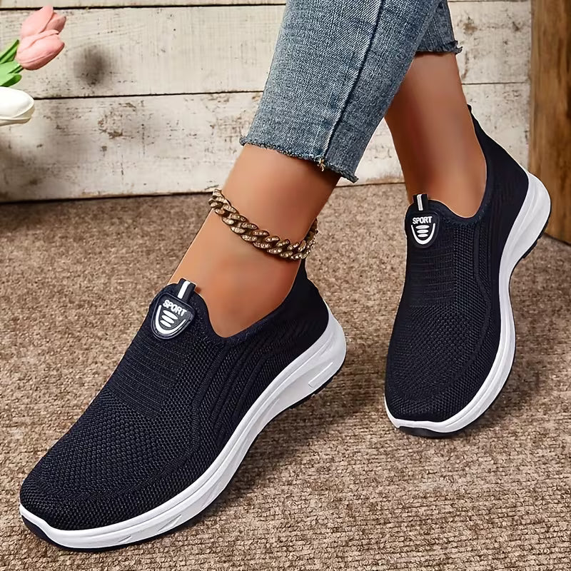 Women's Comfortable Slip-On Sneakers – Breathable Lightweight Mesh Walking Shoes