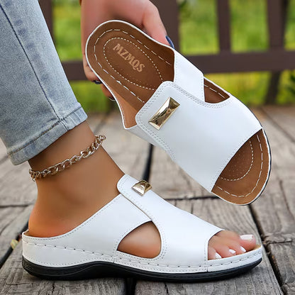 Women's Comfortable Wedge Sandals – Elegant One-Strap Platform Shoes for Summer